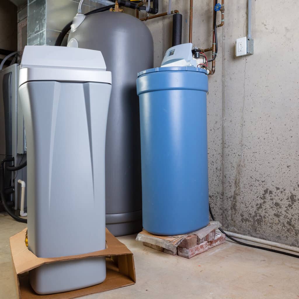 a newly installed water softener in a carrollton home