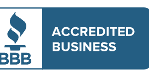 Better Business Bureau blue/white accredited business logo