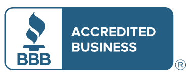 Better Business Bureau blue/white accredited business logo