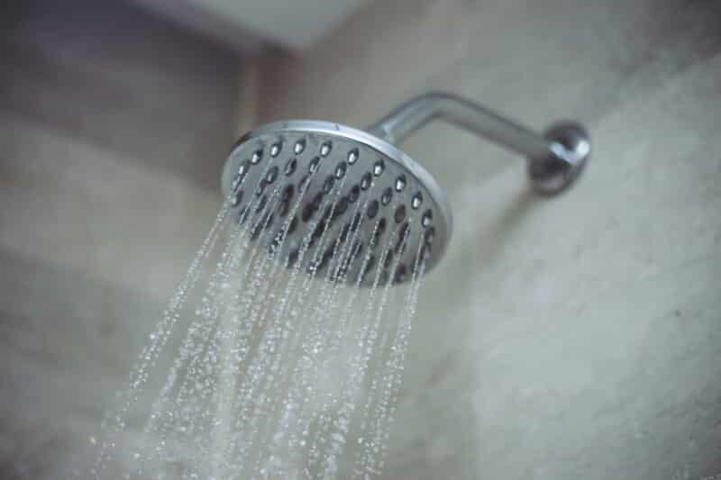 freshly installed shower head