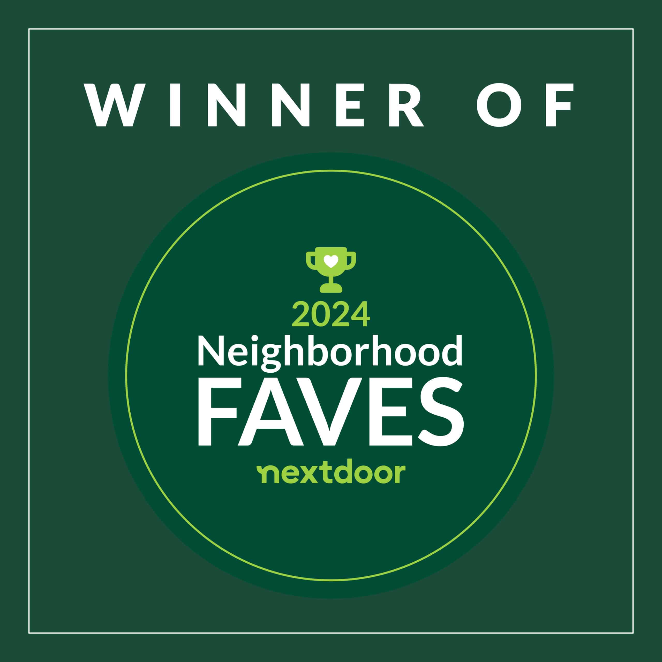 winner of 2024 neighborhood faves by nextdoor graphic