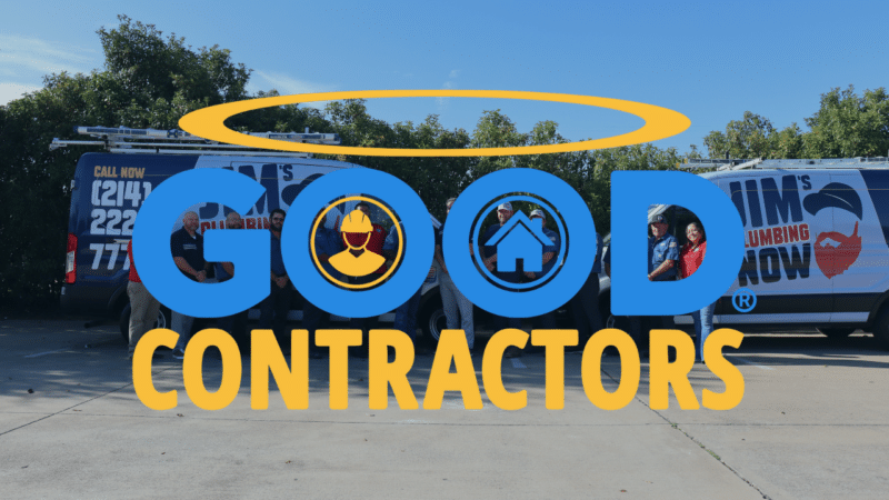 The Jim's Plumbing Now team with The Good Contractors logo over the image.
