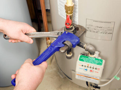 Tightening water heater fitting